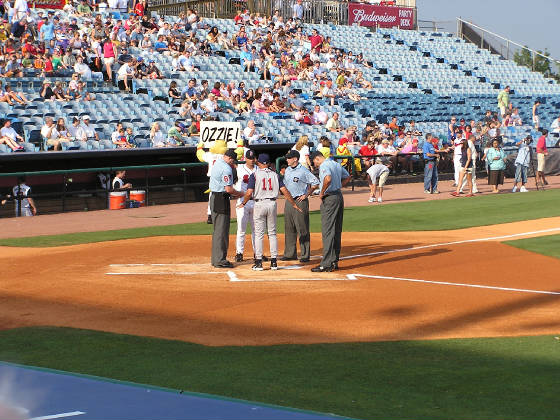 Exchanging the Line ups - Greer Stadium, Nashville